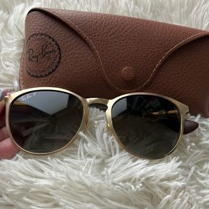 Ray-Ban Polarized Gold Rim Sunglasses